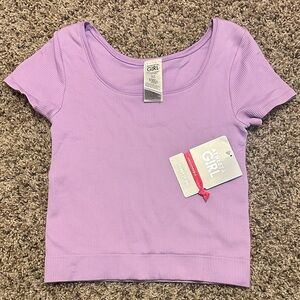 NWT! Athleta Lilac Ribbed Short Sleeve Tee